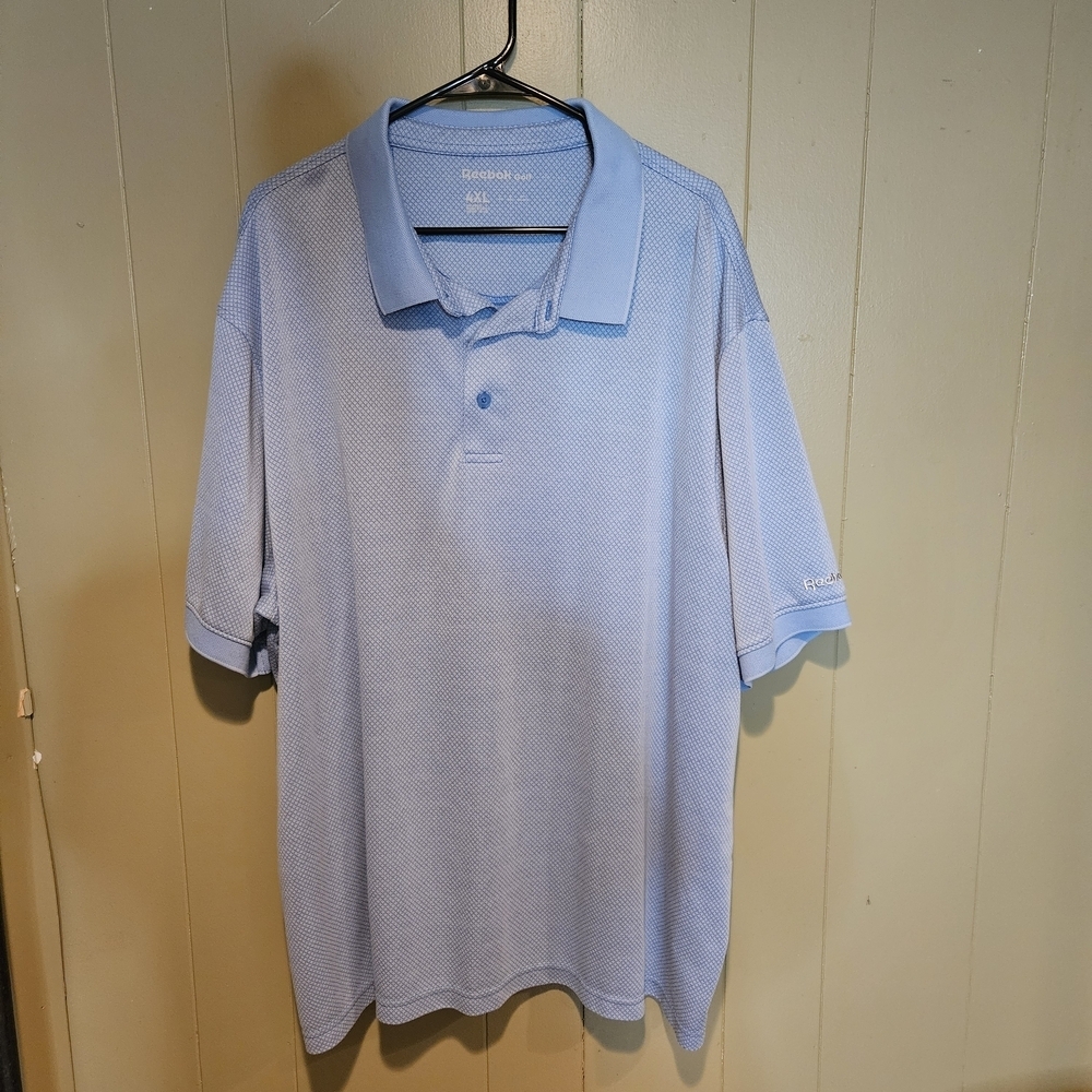 Reebok Men’s 4X Light Blue Golf Polo | Performance Fit, Breathable Comfort Fit